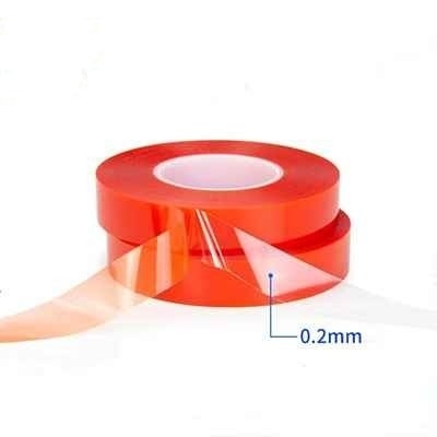 1240mm Red Liner Double Sided Tape Strong Stick Double Sided PET Tape