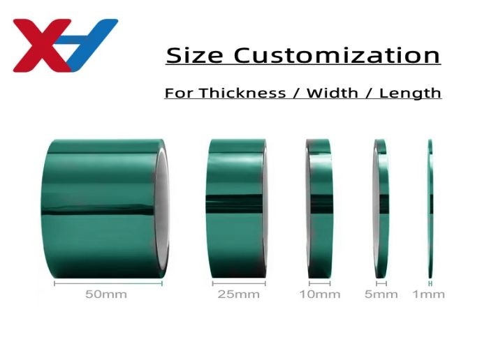 Green 0.05mm Polyester Adhesive Tape Silicone For Powder Coating