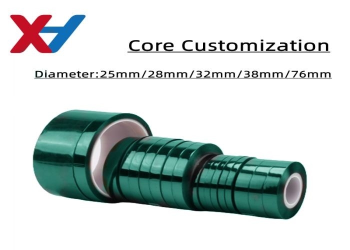 Green 0.05mm Polyester Adhesive Tape Silicone For Powder Coating