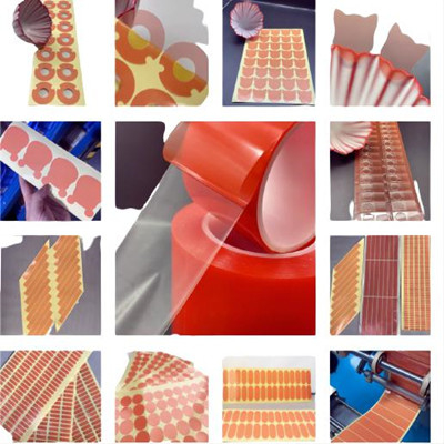 Custom Die Cut Red Liner Double Sided Tape 0.06mm Polyester Electrical Tape